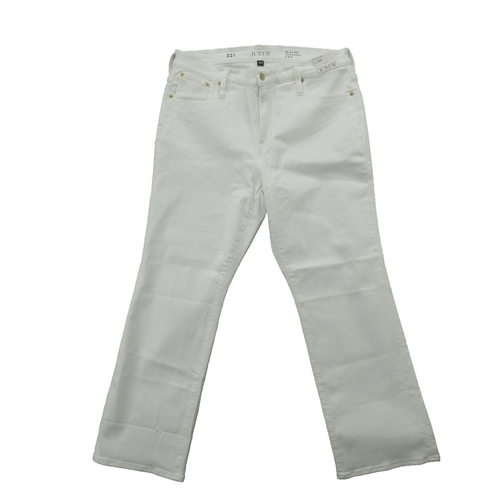 J Crew 03 Kick Out Jeans Womens 32T White High Rise Reimagined Stretch Denim New